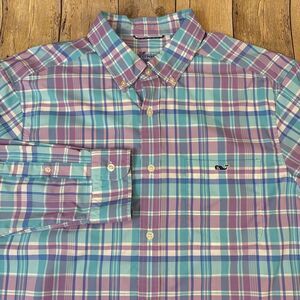 Vineyard Vines On The Go Performance Nylon Shirt Large Plaid